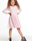 Puff Girls Long Sleeve Ribbon Dress with Twirl Skirt Girls chaserbrand