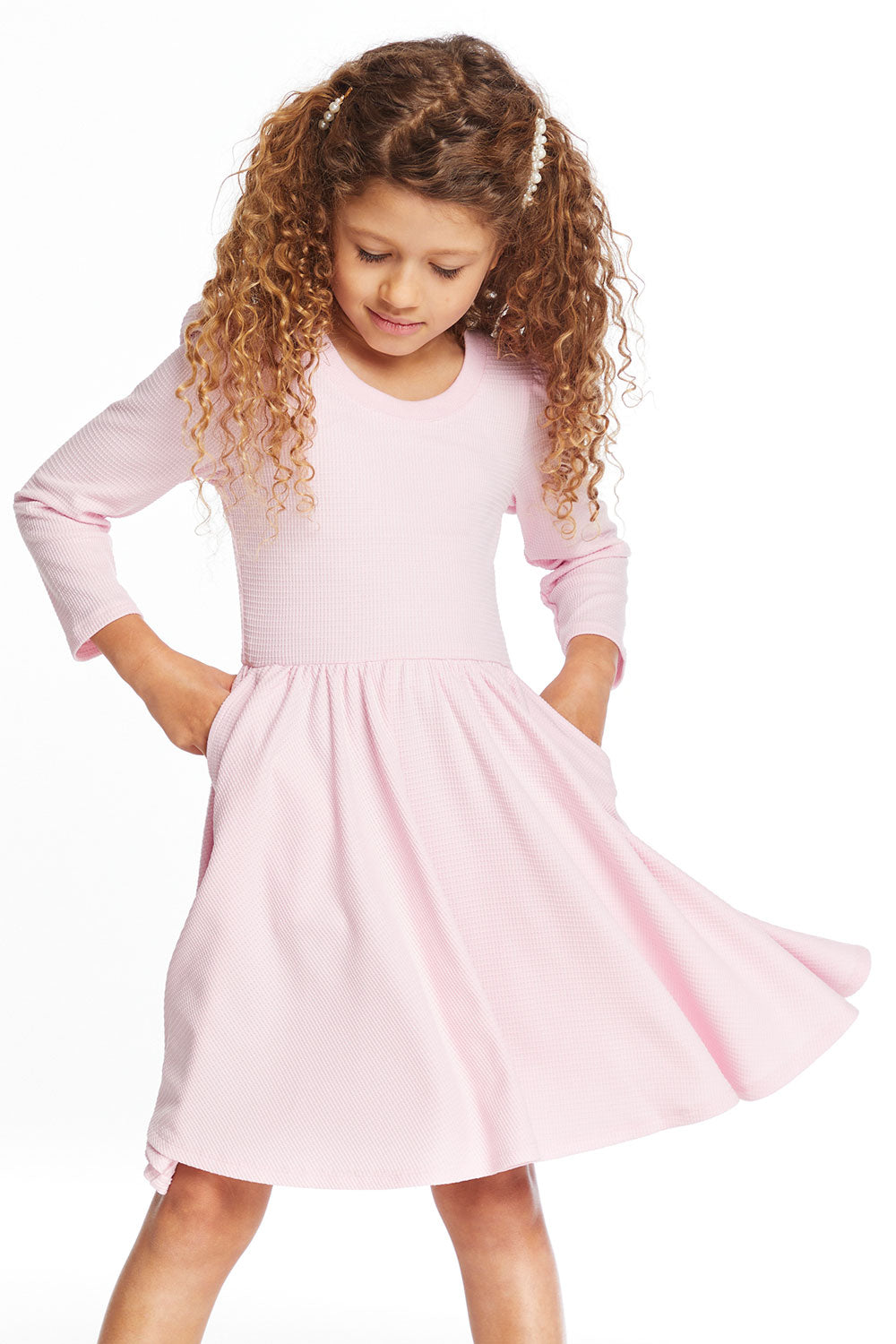 Puff Girls Long Sleeve Ribbon Dress with Twirl Skirt Girls chaserbrand