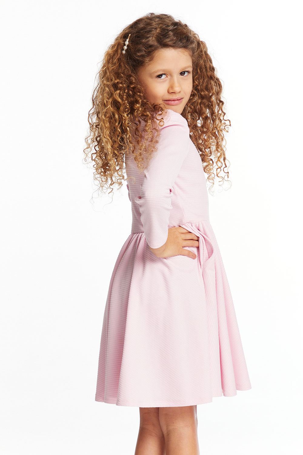 Puff Girls Long Sleeve Ribbon Dress with Twirl Skirt Girls chaserbrand