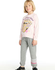 The Rolling Stones Retro Floral Tongue Long Sleeve Girls chaserbrand