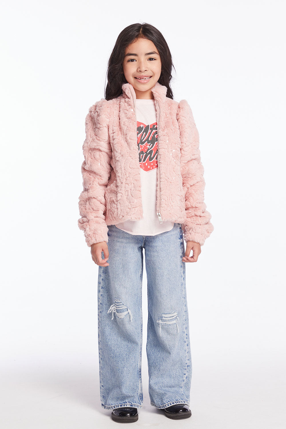 Girls Pinky Puff Sleeve Jacket Girls chaserbrand