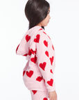 Sugar Heart Girls Semi Cropped Shirred Pullover Hoodie Girls chaserbrand