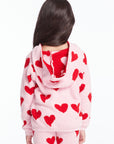 Sugar Heart Girls Semi Cropped Shirred Pullover Hoodie Girls chaserbrand