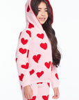 Sugar Heart Girls Semi Cropped Shirred Pullover Hoodie Girls chaserbrand