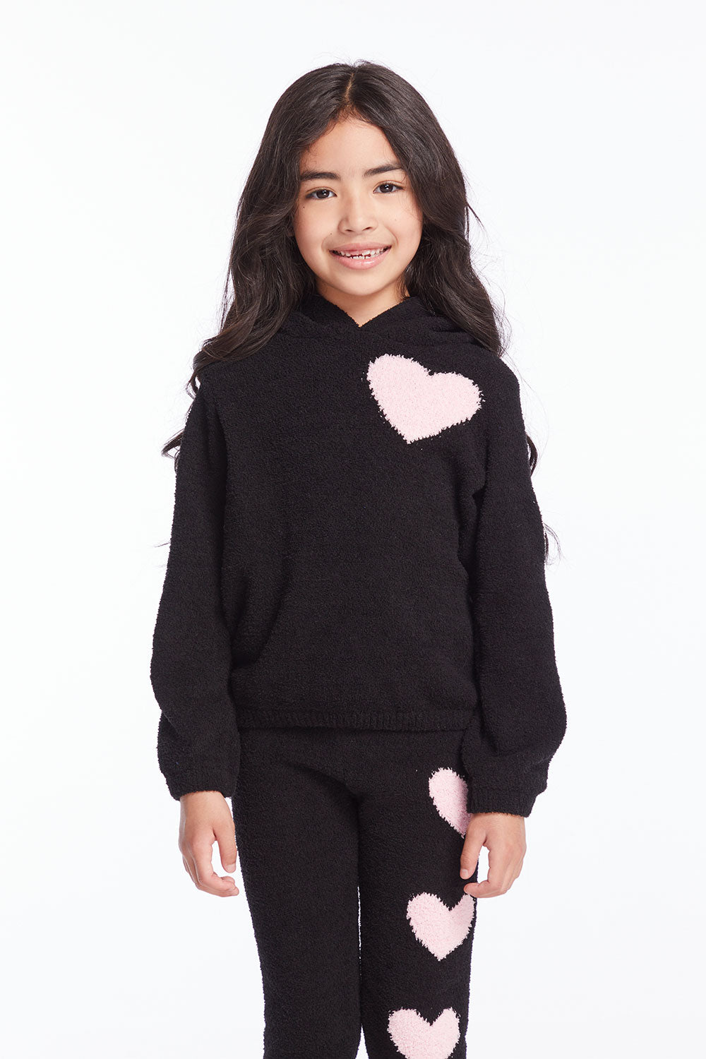 Sweetie Semi Cropped Shirred Girls Pullover Hoodie Girls chaserbrand