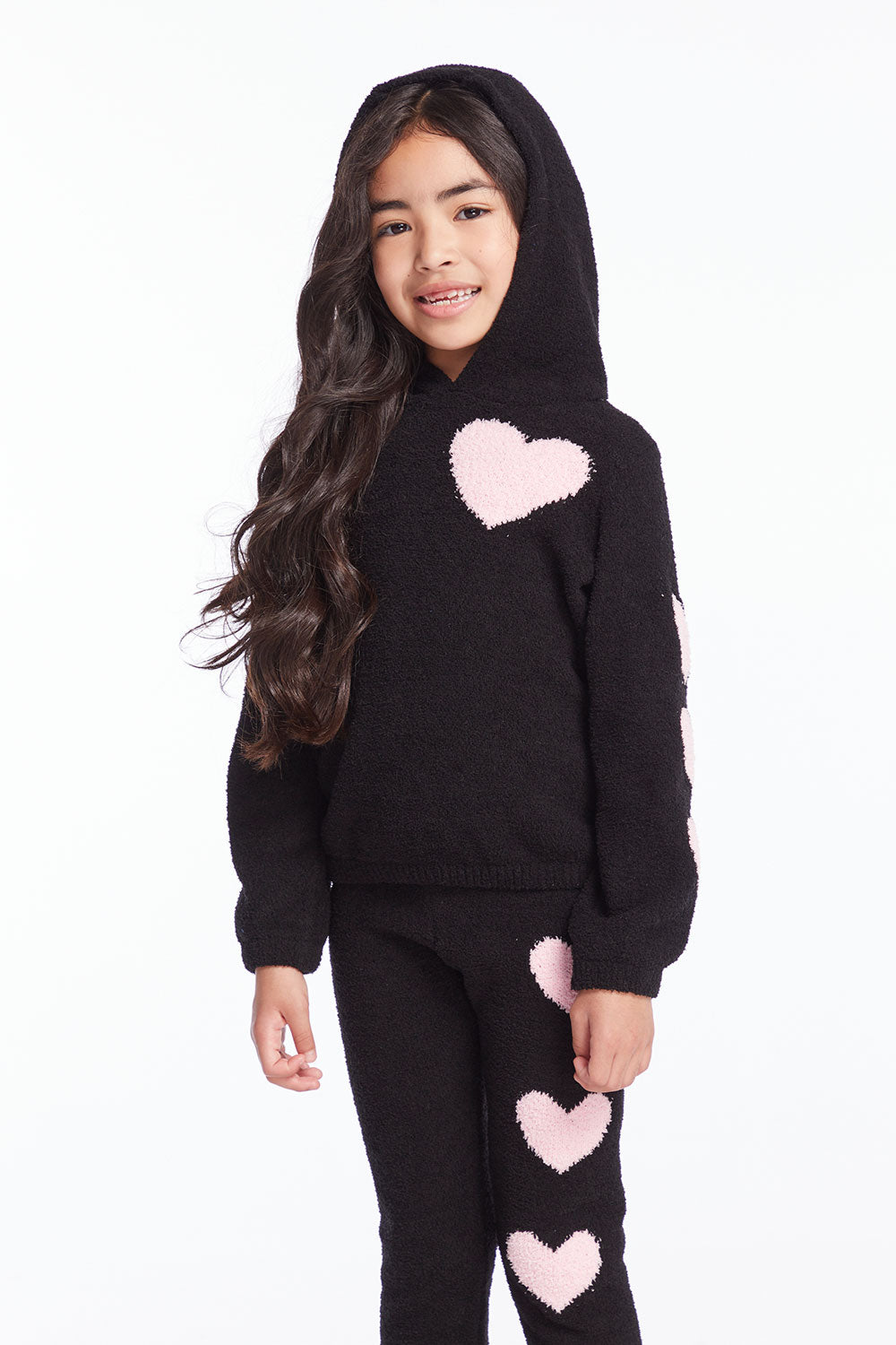 Sweetie Semi Cropped Shirred Girls Pullover Hoodie Girls chaserbrand