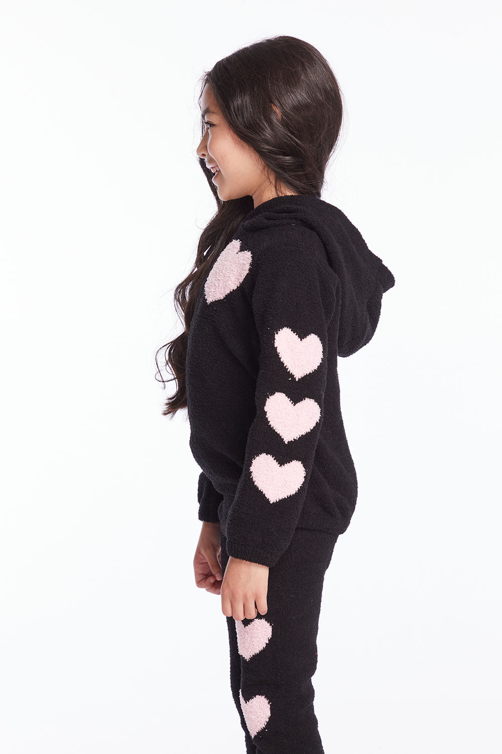 Sweetie Semi Cropped Shirred Girls Pullover Hoodie Girls chaserbrand