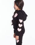 Sweetie Semi Cropped Shirred Girls Pullover Hoodie Girls chaserbrand