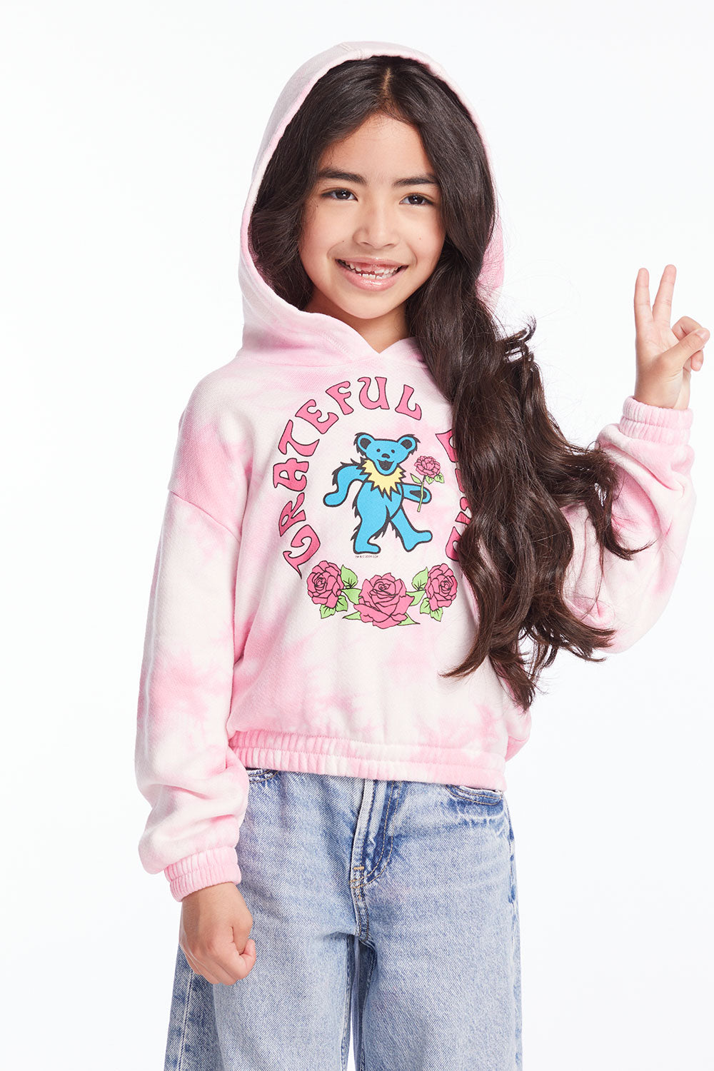 Grateful Dead Bears & Roses Girls Pullover Hoodie Girls chaserbrand