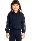 Semi Cropped Shirred Stormy Bows Hoodie Pullover Girls chaserbrand