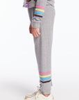 Slim Slouchy Heather Grey Girls Pant with Strappings Girls chaserbrand