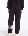 Slim Slouchy True Black Girls Pant with Strappings Girls chaserbrand