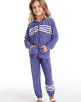 Slim Slouchy Frost Blue Girls Pant with Strappings GIRLS chaserbrand