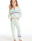 Slim Slouchy Mint Green Girls Pant with Strappings GIRLS chaserbrand