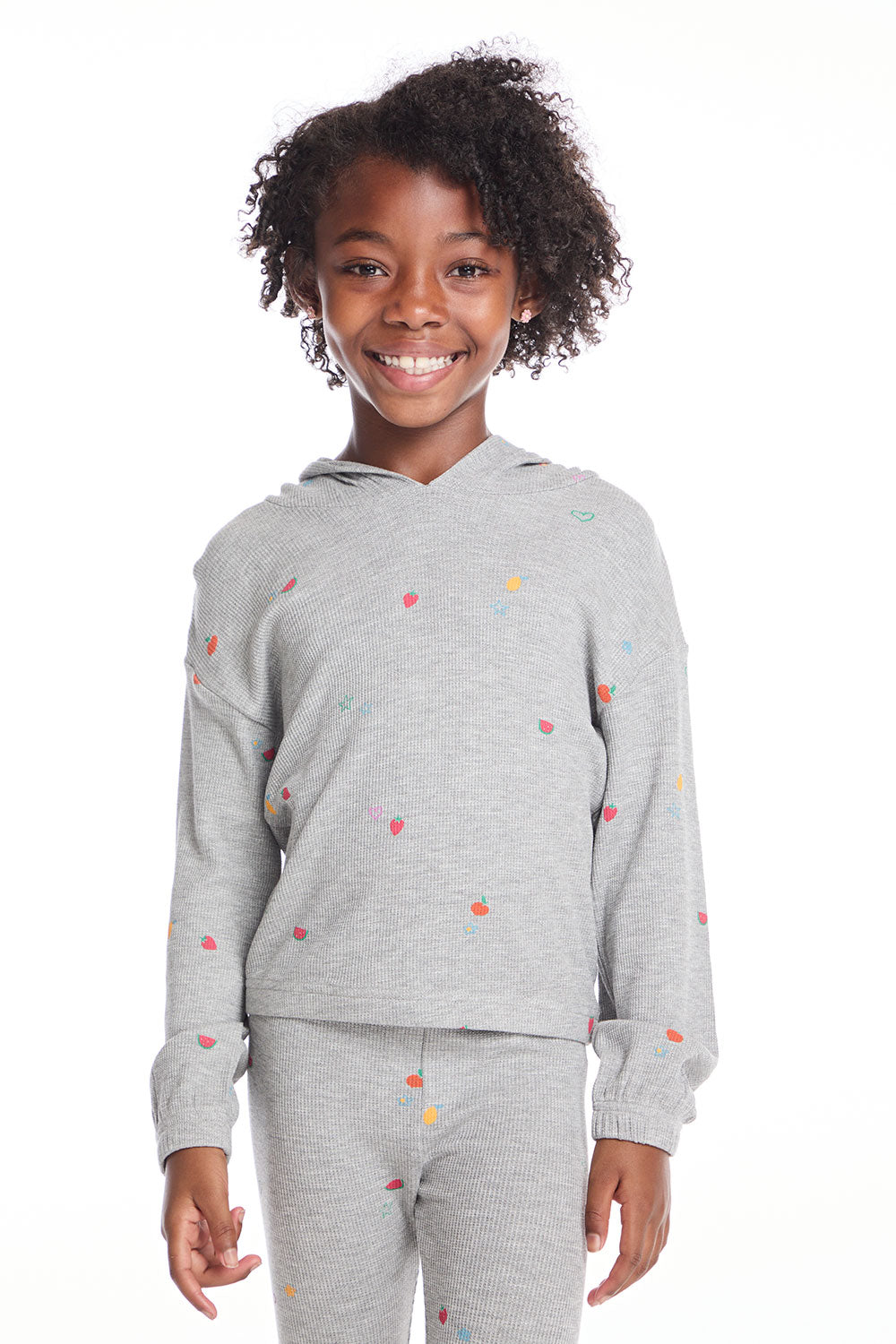 Semi Cropped Shirred Fruity Girls Hoodie Pullover GIRLS chaserbrand