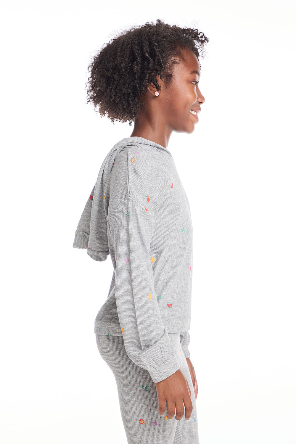 Semi Cropped Shirred Fruity Girls Hoodie Pullover GIRLS chaserbrand