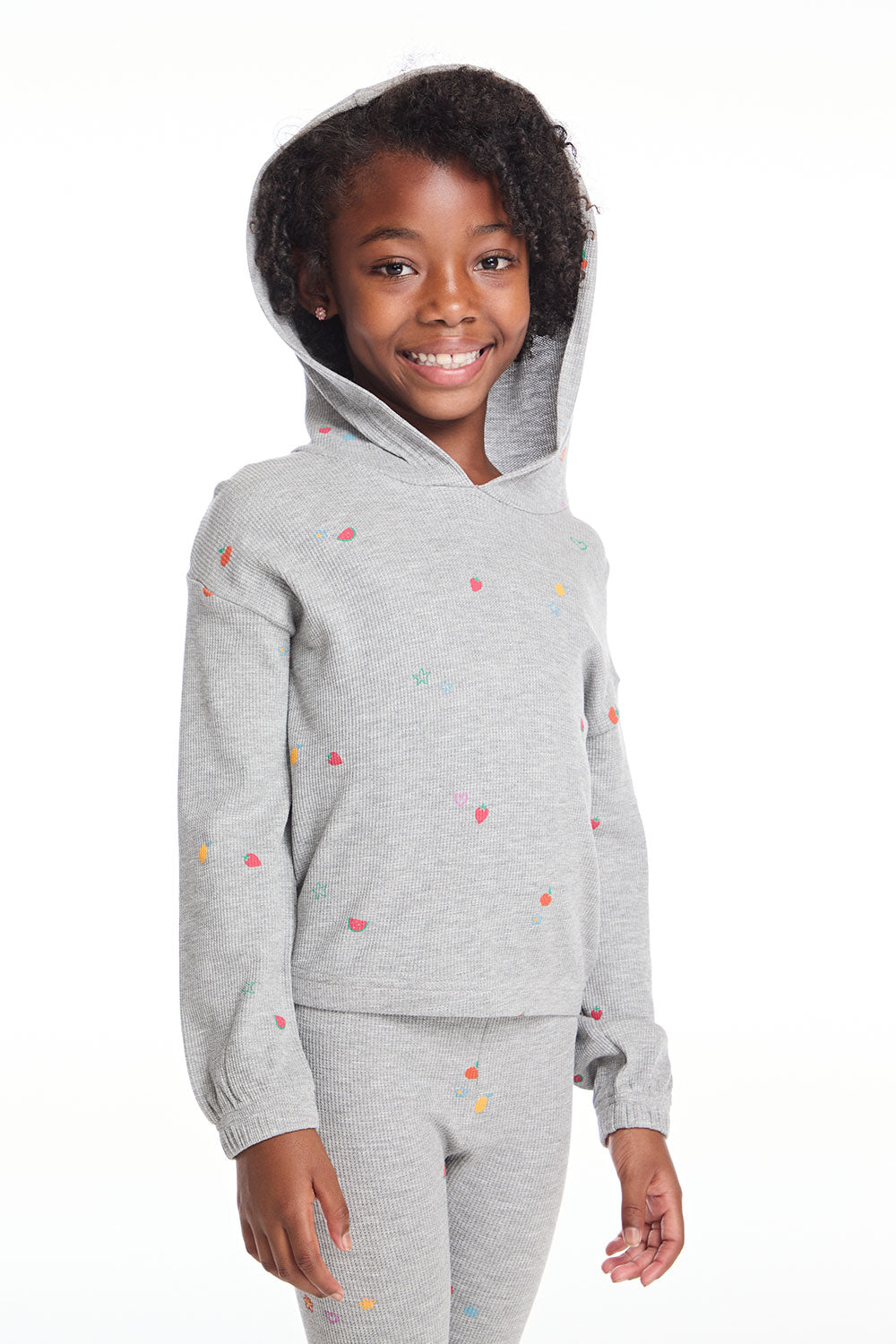 Semi Cropped Shirred Fruity Girls Hoodie Pullover GIRLS chaserbrand
