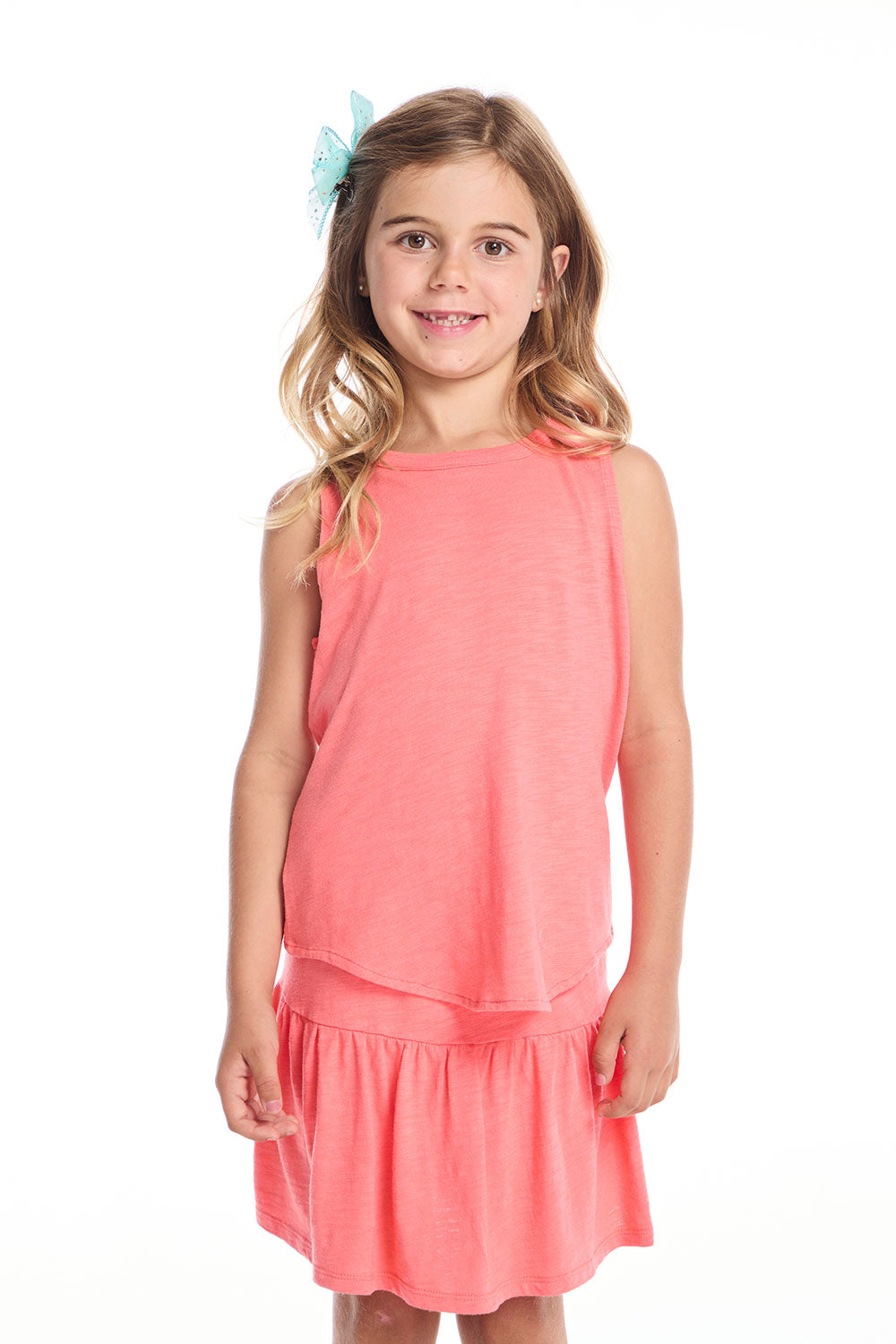 Devin Electric Coral Girls Muscle Tee GIRLS chaserbrand