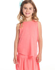 Devin Electric Coral Girls Muscle Tee GIRLS chaserbrand