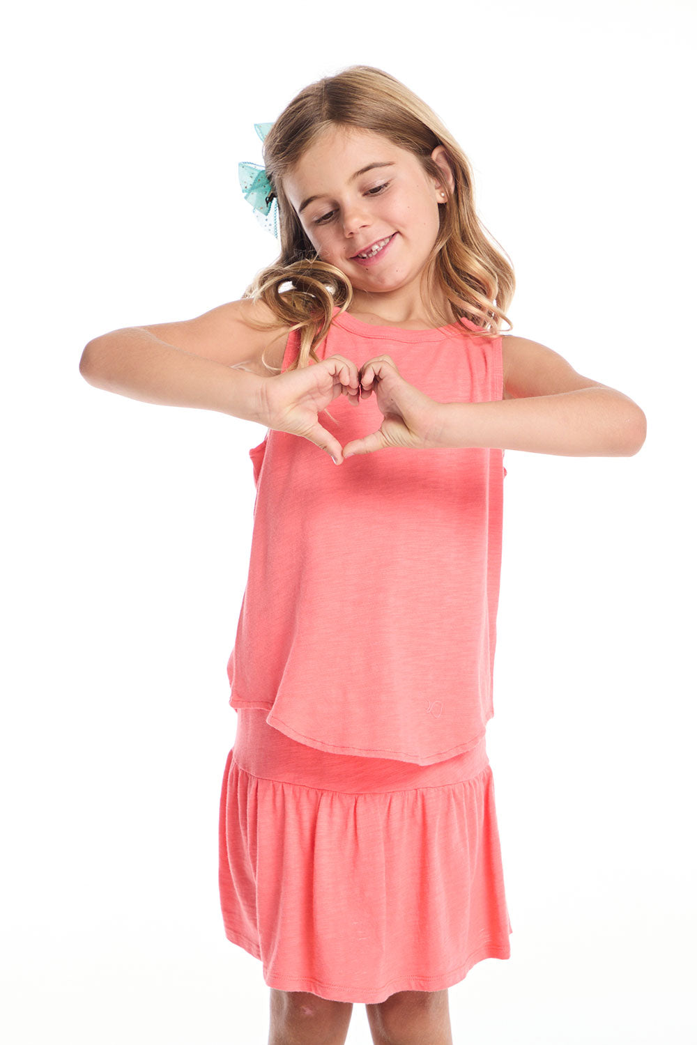 Devin Electric Coral Girls Muscle Tee GIRLS chaserbrand