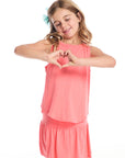 Devin Electric Coral Girls Muscle Tee GIRLS chaserbrand