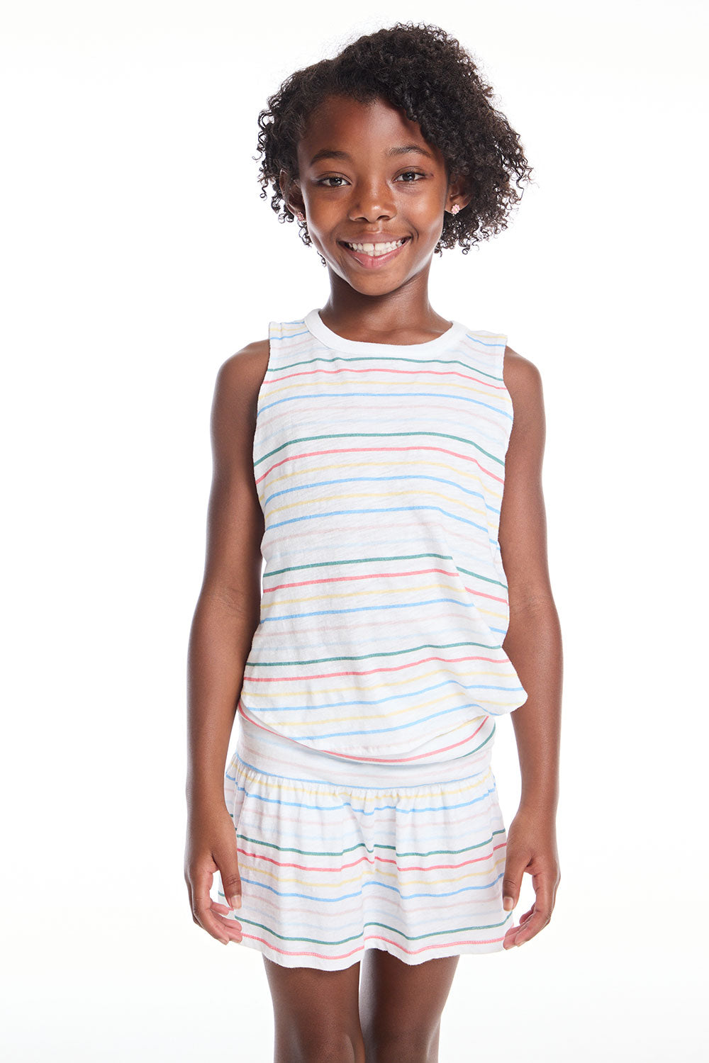 Devin Happy Stripe Girls Muscle Tee GIRLS chaserbrand