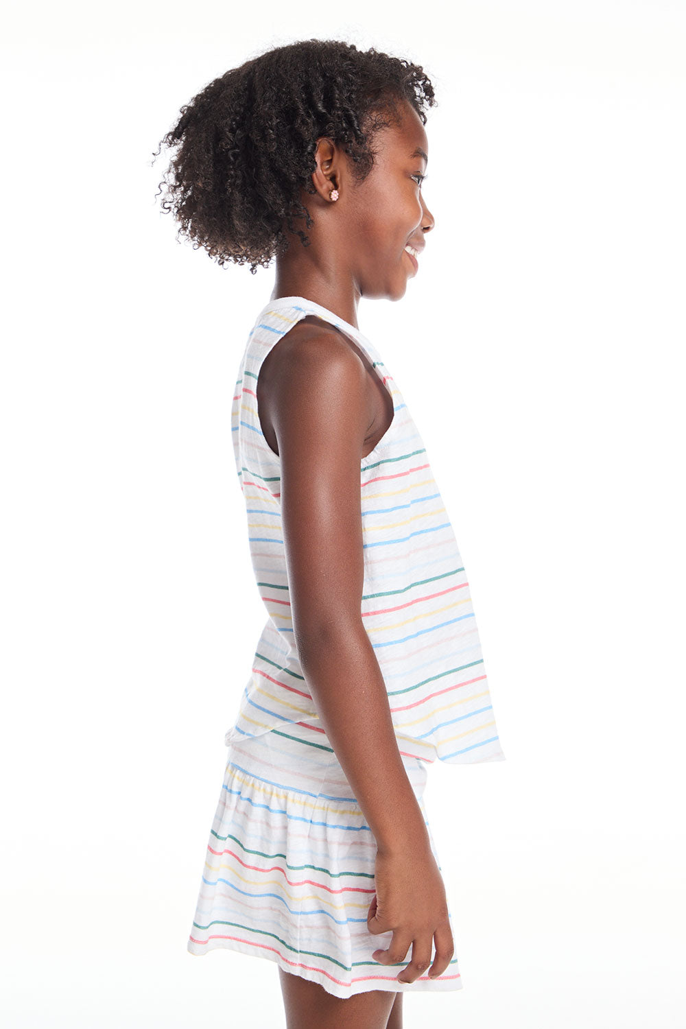 Devin Happy Stripe Girls Muscle Tee GIRLS chaserbrand