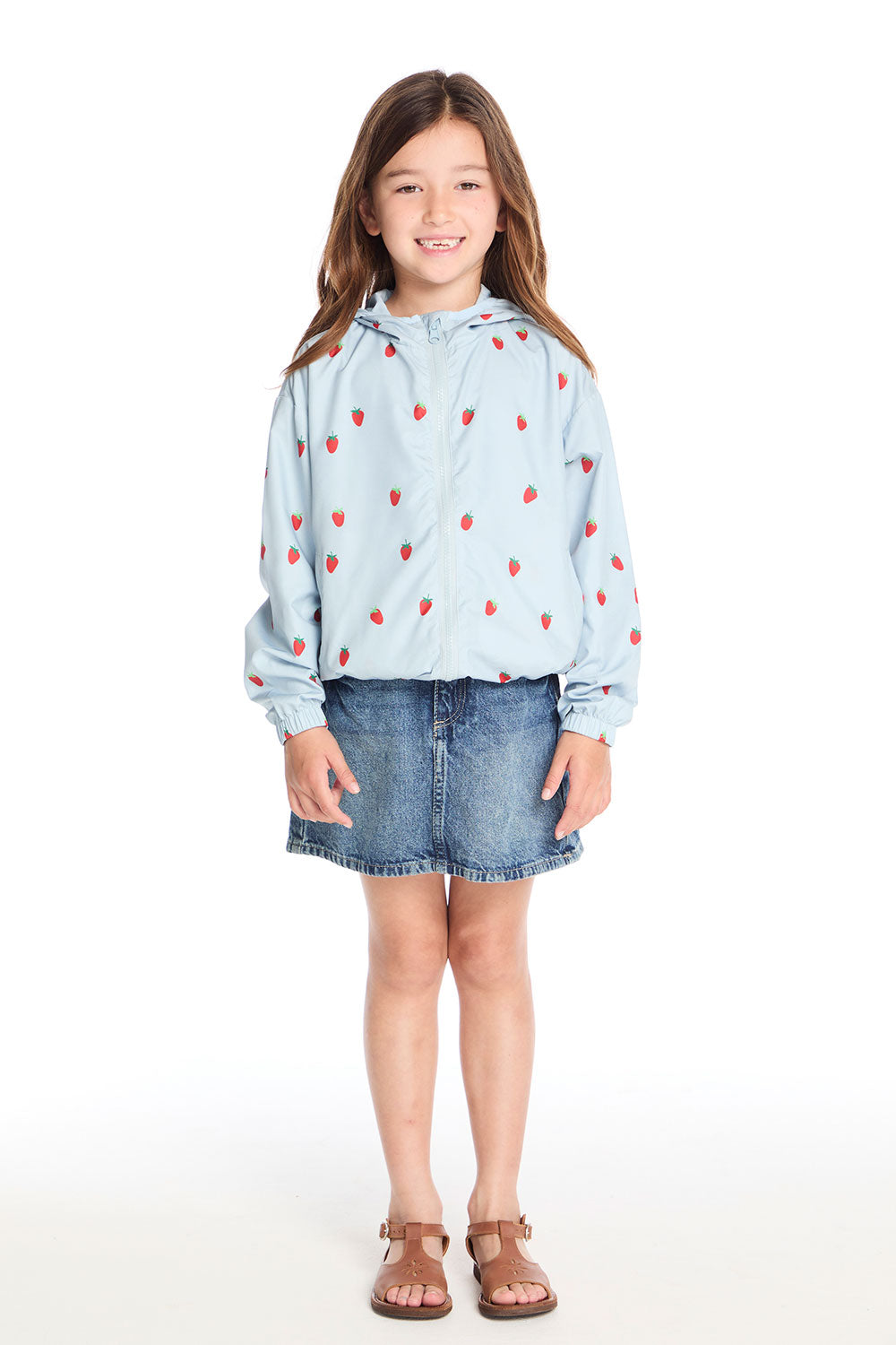 Allover Strawberries Zip Up Hoodie Girls chaserbrand