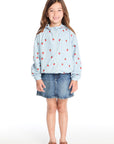 Allover Strawberries Zip Up Hoodie Girls chaserbrand