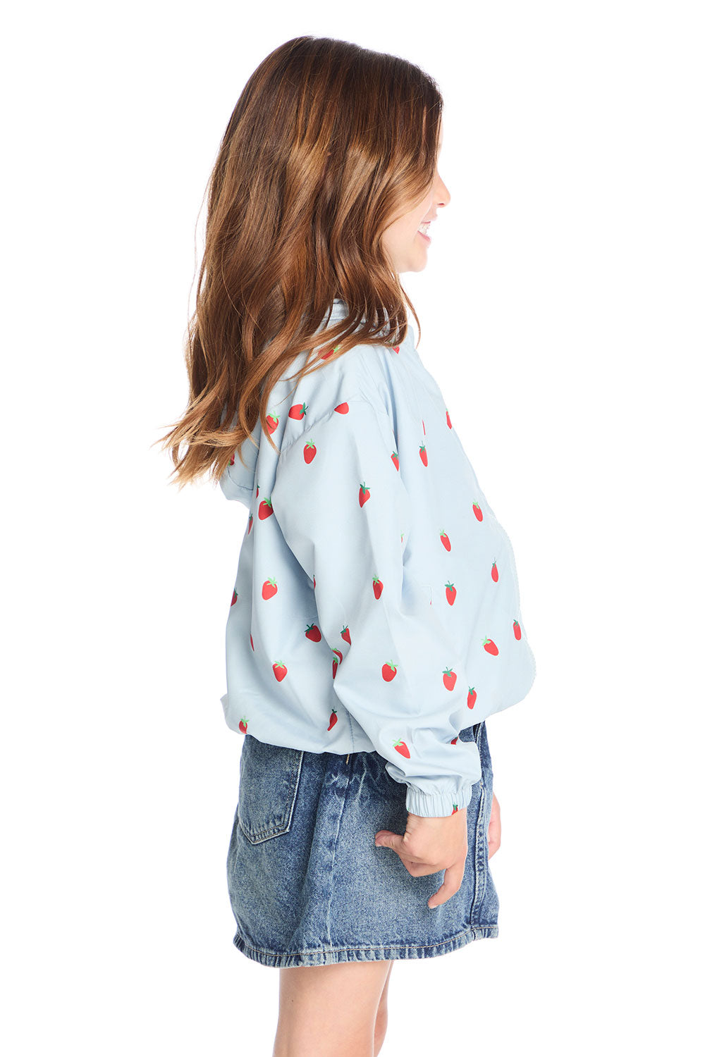 Allover Strawberries Zip Up Hoodie Girls chaserbrand