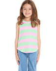 Pinky Aloe Stripe Shirttail Muscle Tee Girls chaserbrand