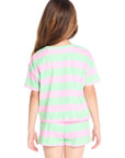 Pinky Aloe Stripe Devin Tee Girls chaserbrand