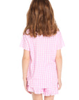 Pinky Gingham Short Sleeve Shirttail Tee Girls chaserbrand