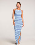Evelyn Amalfi Blue Stripe Midi Dress WOMENS chaserbrand