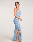 Evelyn Amalfi Blue Stripe Midi Dress WOMENS chaserbrand