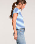 Gator Amalfi Blue Stripe V Neck Tee WOMENS chaserbrand
