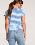 Gator Amalfi Blue Stripe V Neck Tee WOMENS chaserbrand