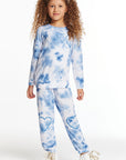 Denim Tie Dye Heart Cozy Knit Sweatpant Girls chaserbrand