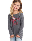 Rolling Stones Rock & Roll Logo Girls Raglan Pullover GIRLS chaserbrand