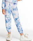 Denim Tie Dye Heart Cozy Knit Sweatpant Girls chaserbrand