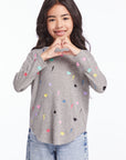 Embroidered Stars & Bolts Girls Long Sleeve Girls chaserbrand