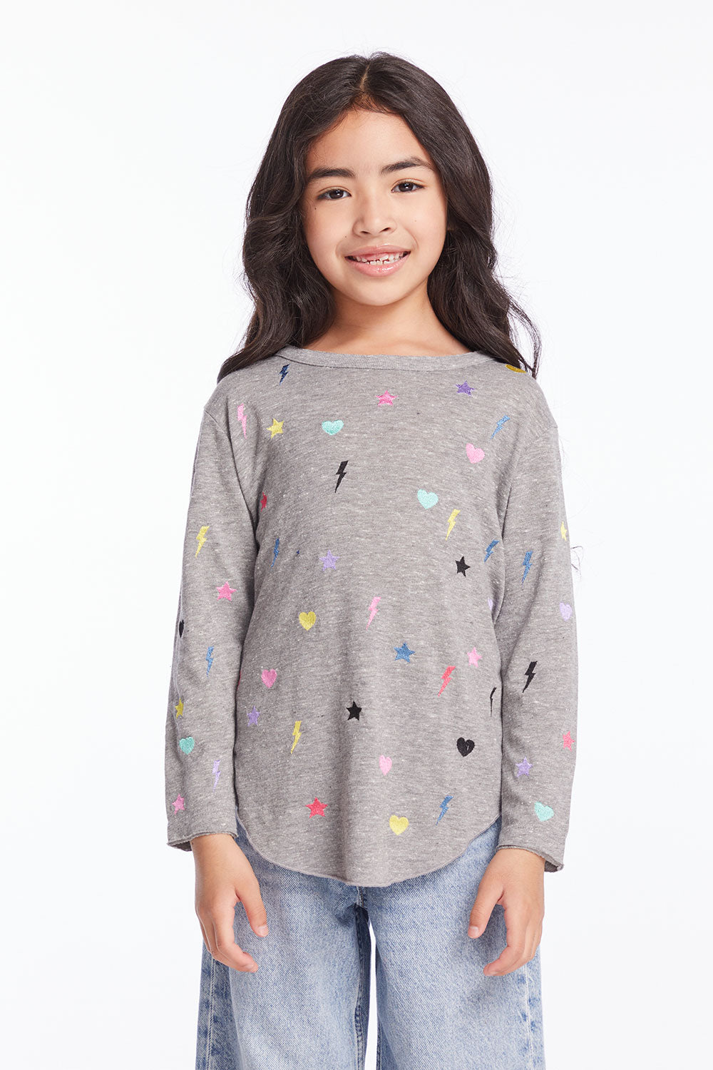 Embroidered Stars & Bolts Girls Long Sleeve Girls chaserbrand