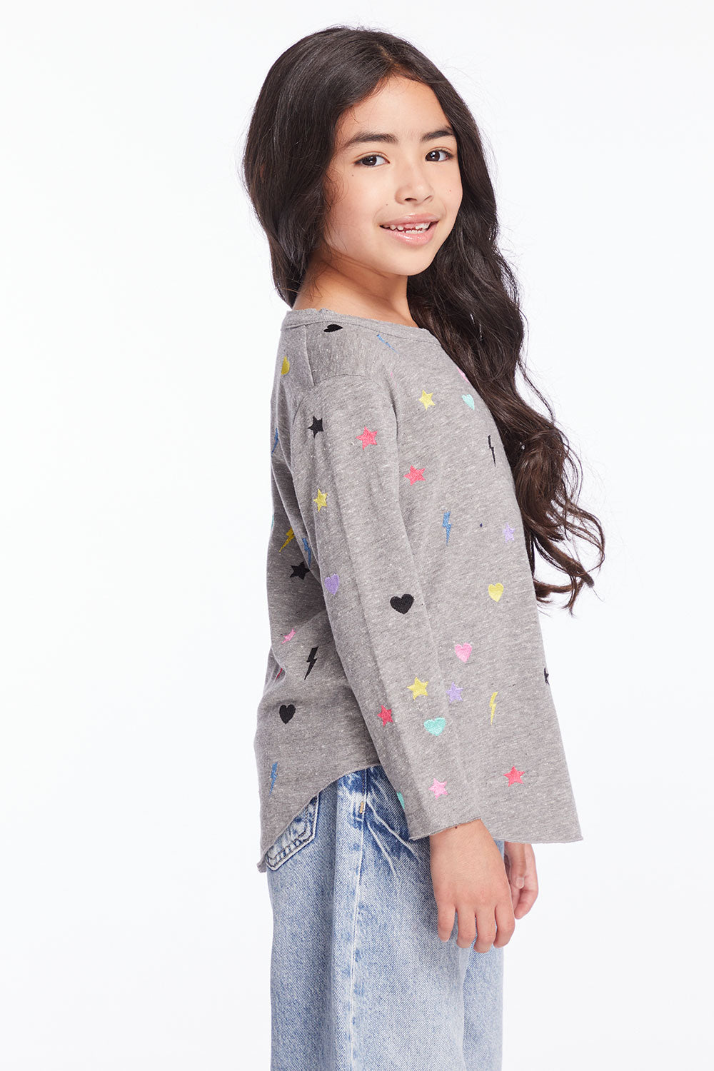 Embroidered Stars & Bolts Girls Long Sleeve Girls chaserbrand