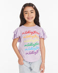 Rolling Stones Rainbow Script Girls Tee Girls chaserbrand