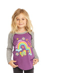 Good Vibes Rainbow Baseball Tee GIRLS chaserbrand