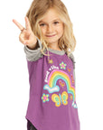 Good Vibes Rainbow Baseball Tee GIRLS chaserbrand