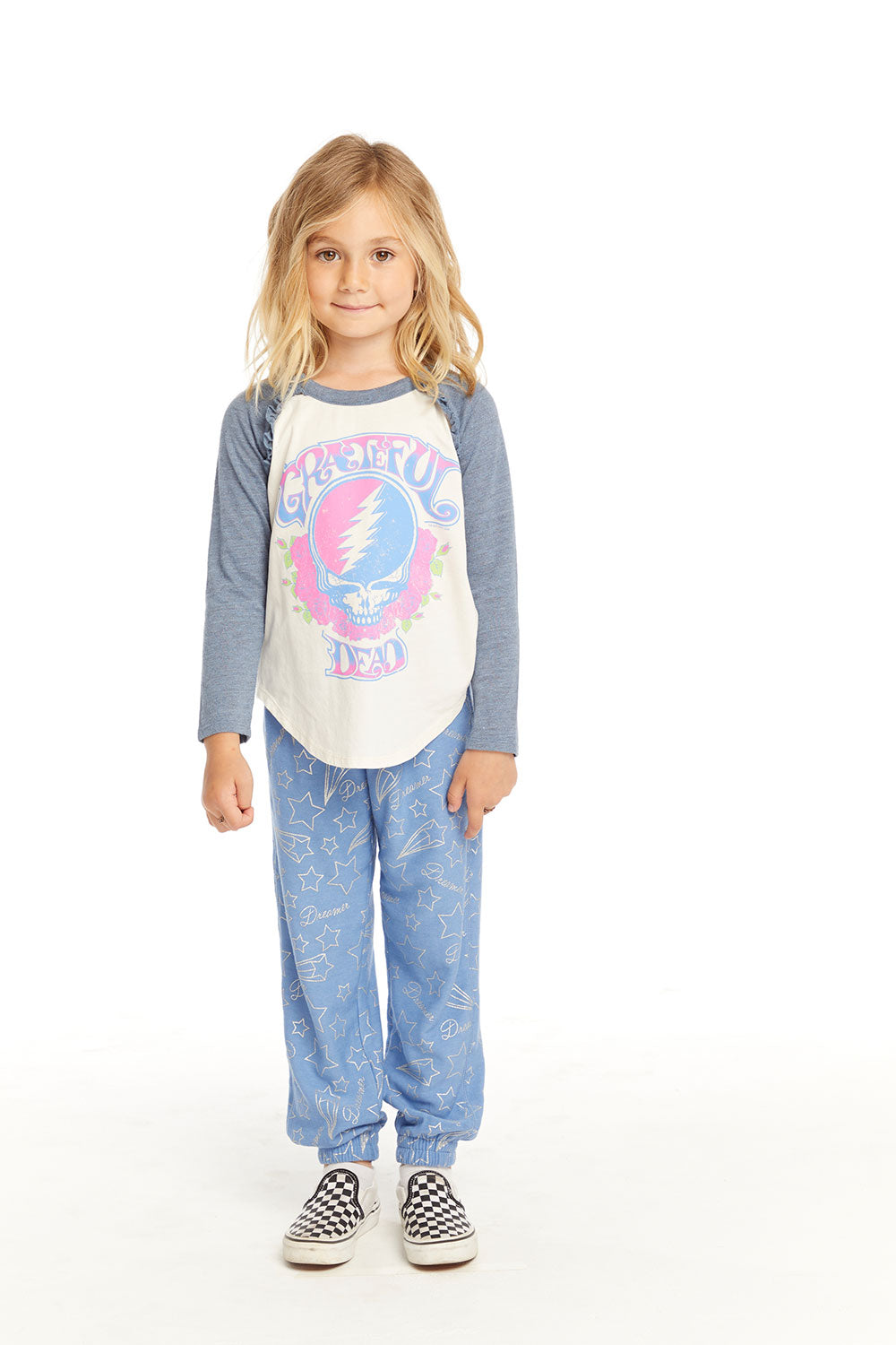 Grateful Dead Skull & Roses Baseball Tee GIRLS chaserbrand