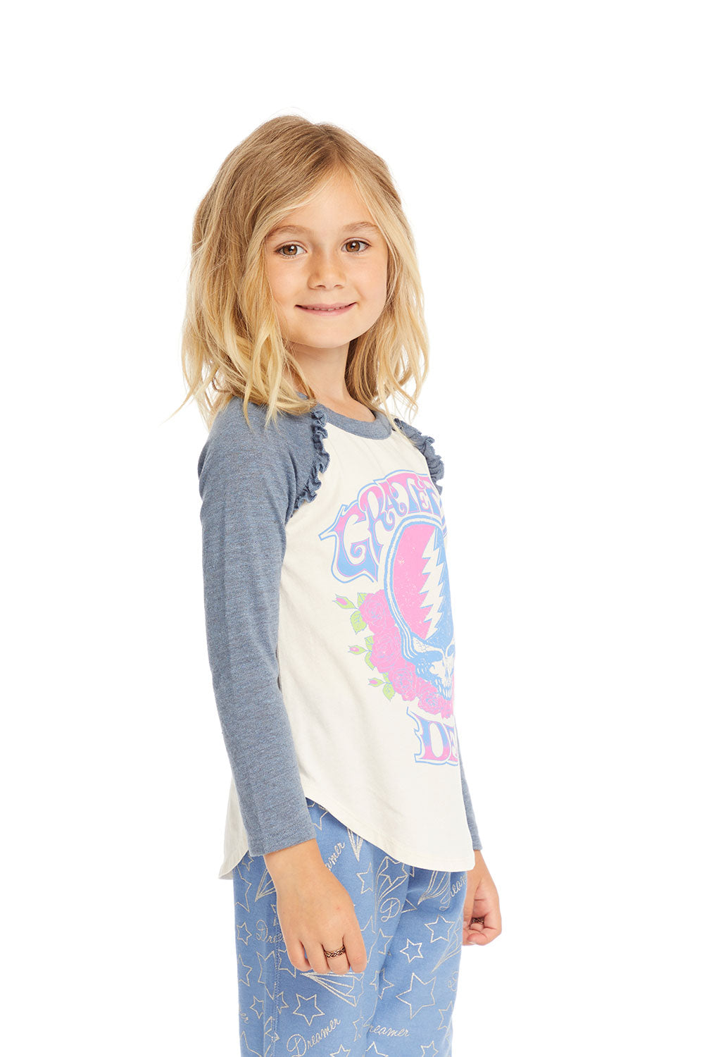 Grateful Dead Skull & Roses Baseball Tee GIRLS chaserbrand