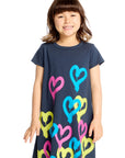 Graffiti Hearts Dress Girls chaserbrand