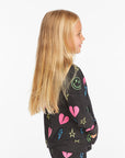 Neon Heart & Smiles Girls Zip-up Hoodie Girls chaserbrand